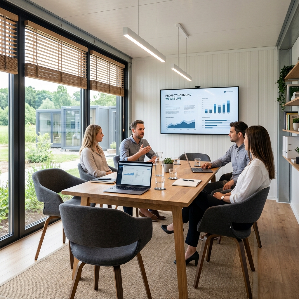 Modular prefabricated site office container cabins